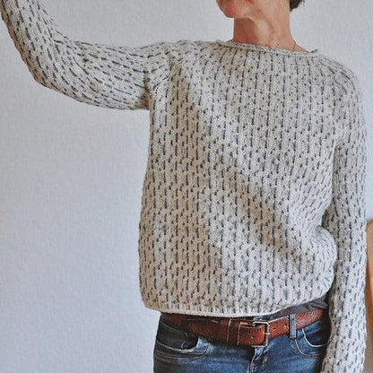 Chic Grey Boat Neck Sweater